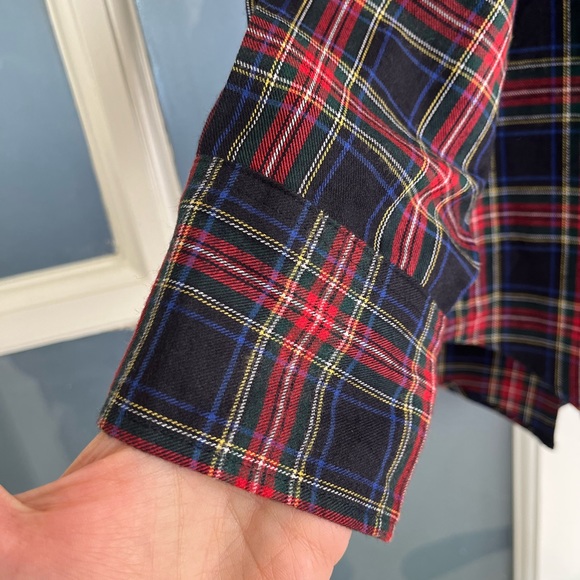 Plaid Oxford shirt in Thomas Mason cotton flannel - GIFTABLE - Picture 4 of 10